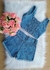 Conjunto jeans juvenil de cropped e shorts cereja na internet
