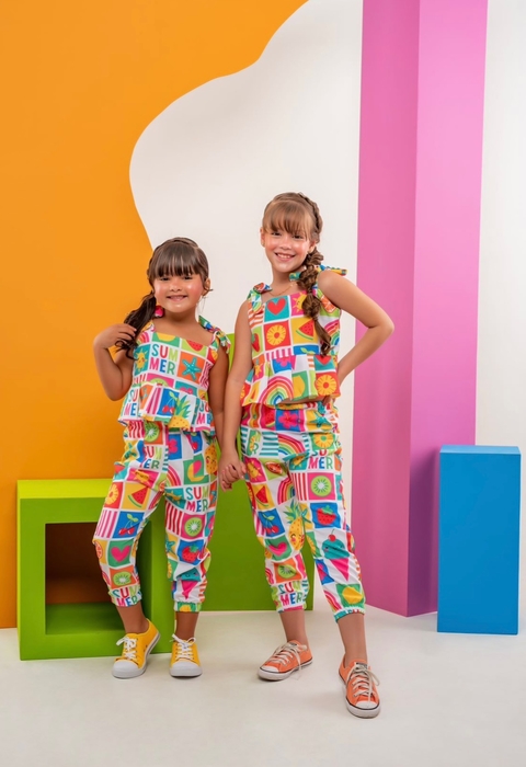Conjunto infantil calça e cropped kiara