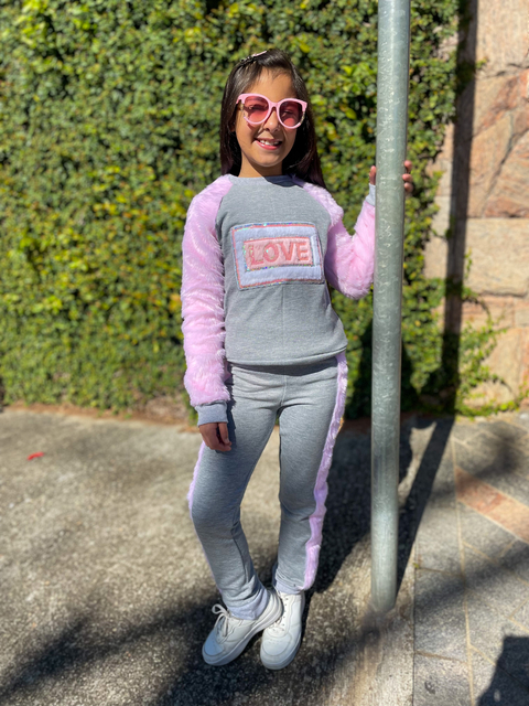 Conjunto infantil de moletom LOVE