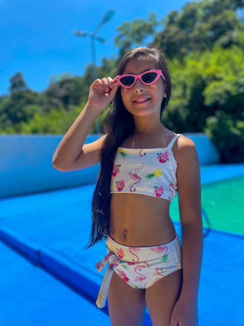 Biquini infantil juvenil menina Flamingos