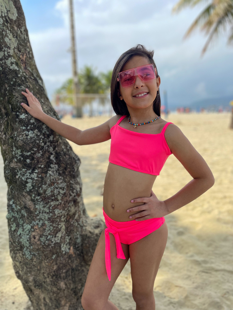 Biquini infantil laço neon