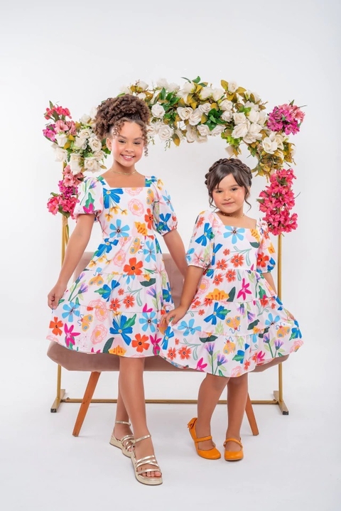Vestido infantil menina floral verão