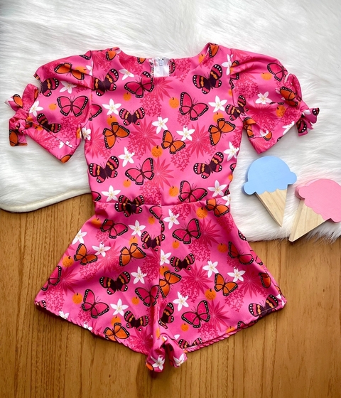 Macaquinho infantil menina borboletas Camille