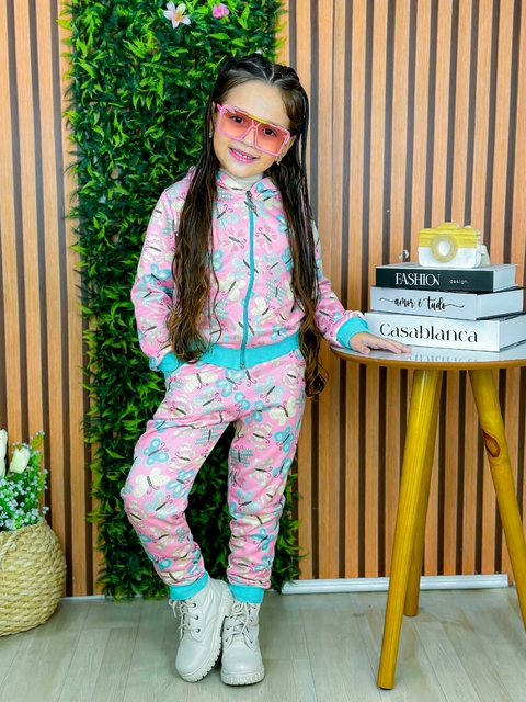 Conjunto de moletom infantil menina inverno Faby Borboletas