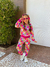 Conjunto infantil moletom capuz faby pink