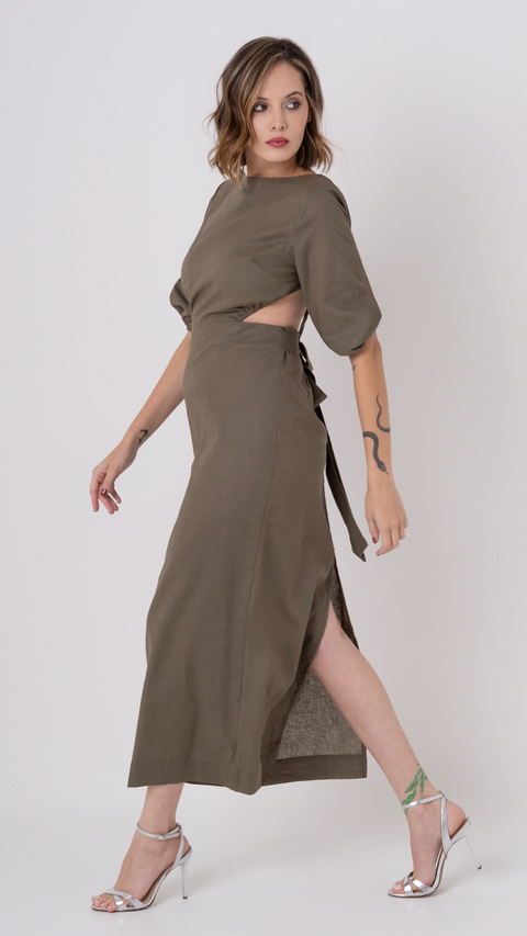 Vestido Helena - Verde Militar