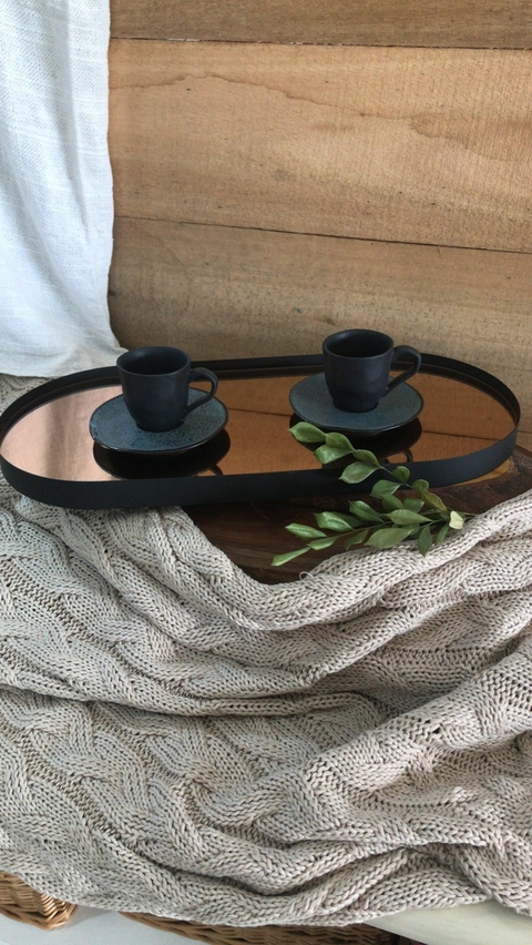 Bandeja Preta com Espelho