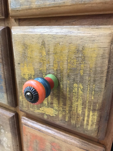 Puxador Madeira em Camadas Colorido