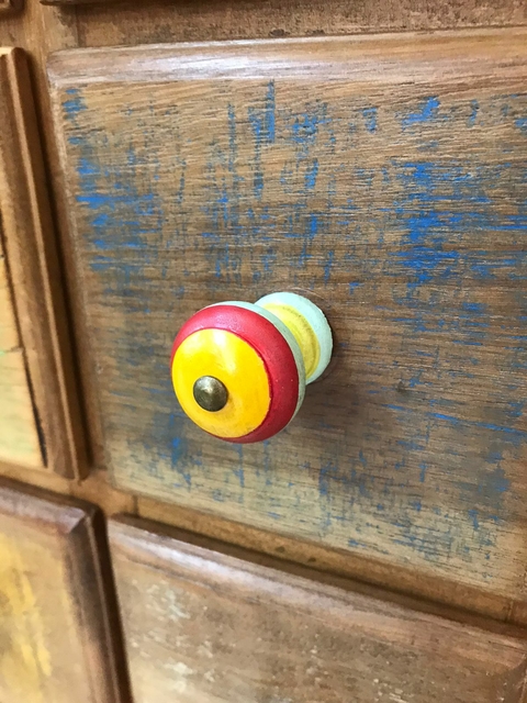 Puxador Madeira Listrado Colorido