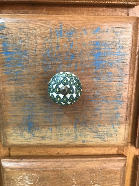 Puxador Branco e Verde