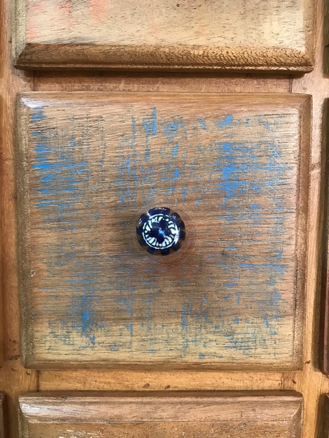 Puxador Azul e Marrom