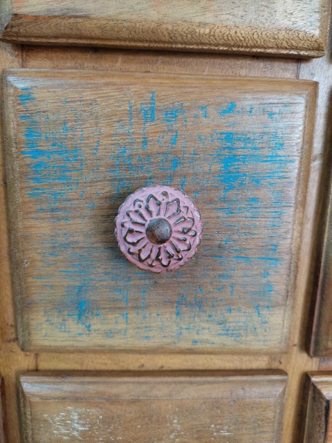 Puxador Ferro Flor Rosa Antigo