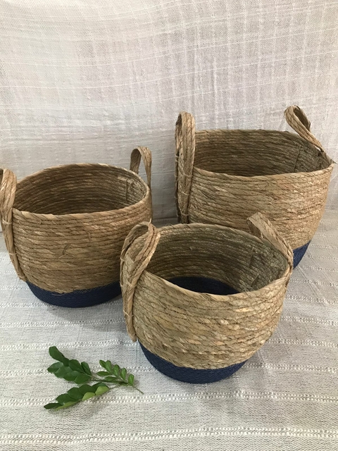 Cesto Fibra Natural Azul