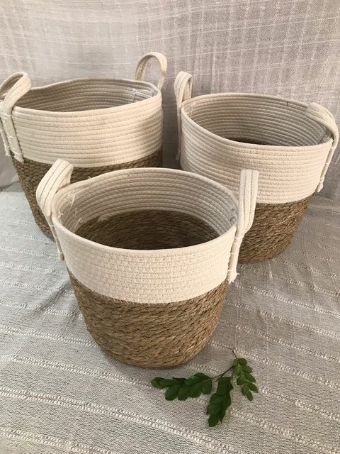 Cesto Fibra Natural Branco