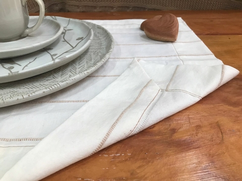 Jogo Americano Listrado Cru