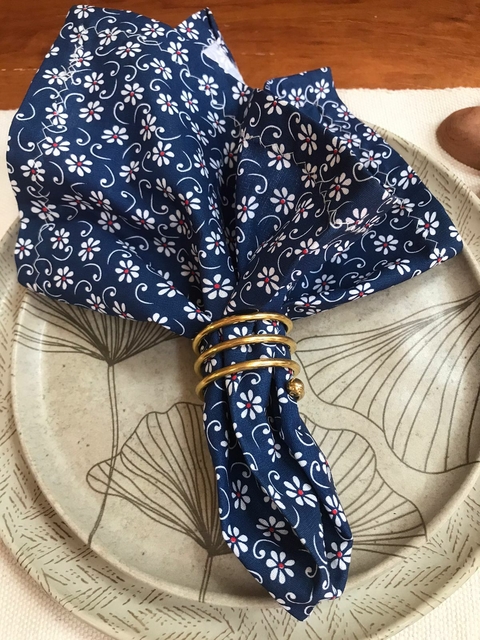 Guardanapo Azul Florido