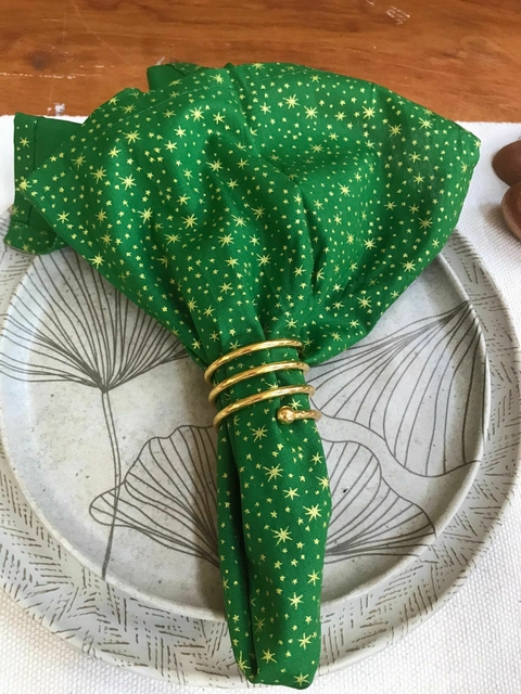 Guardanapo Verde e Dourado
