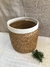 Cesto de Fibra Natural com Borda Branca - comprar online