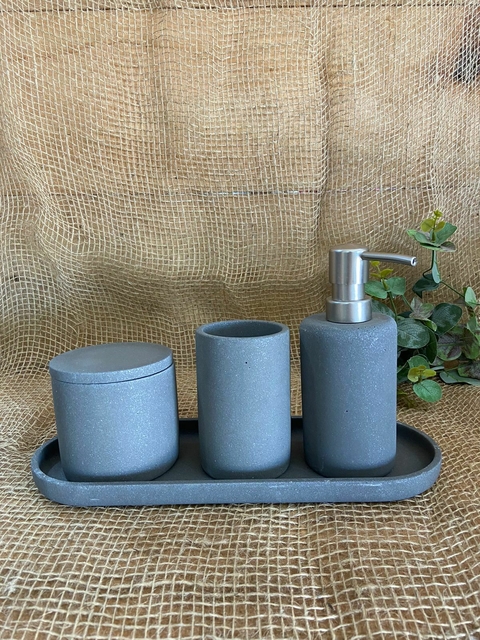 Kit em Cimento Granito Para Banheiro