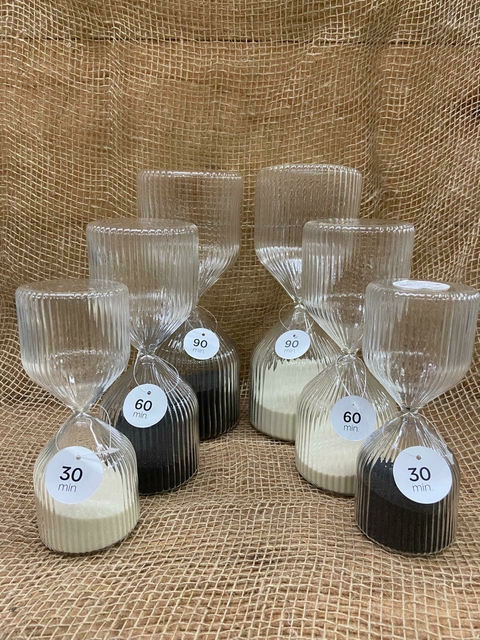 Ampulheta Canelado em Vidro