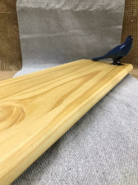 Tabua de Aperitivo Com Pássaro em Azul