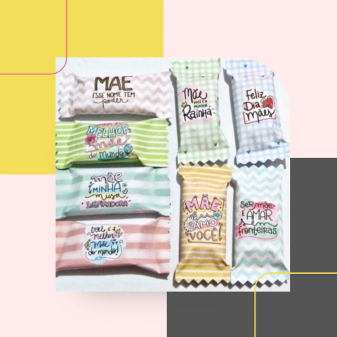 Balas personalizadas para Dia das Mães 100 unidades