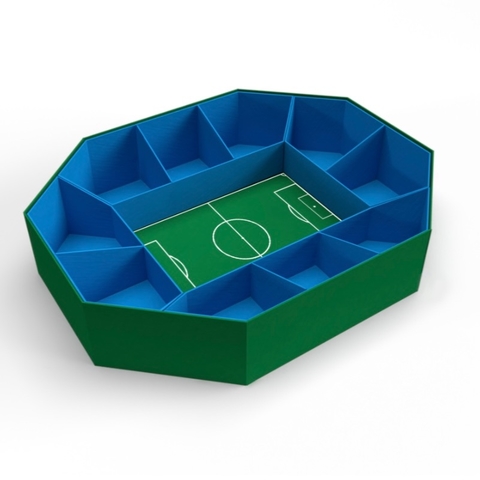 Caixa campo de futebol octagonal