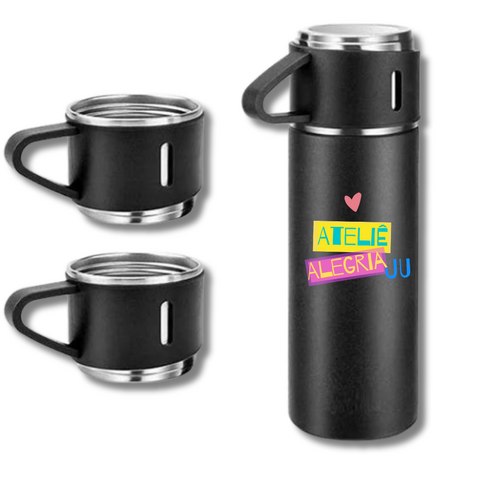 Garrafa Térmica com 3 xicaras 500ml personalizada - comprar online