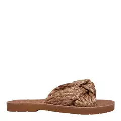 Rasteira Feminina Rafia Caramelo Santa Lolla - comprar online