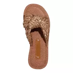 Rasteira Feminina Rafia Caramelo Santa Lolla - lburc