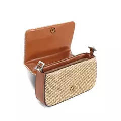Bolsa Baguete Palha Tramado Marrom Santa Lolla - lburc