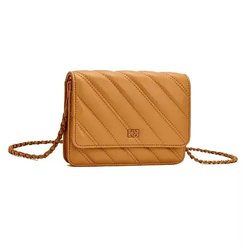 Bolsa Pequena Caramelo Matelassê Transversal Corrente Degalls