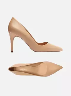 Scarpin Nude Couro Bico Fino Salto Médio Arezzo na internet