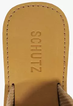 Imagem do Sandália Rasteira X Schutz Logo Bege