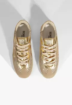 Tênis Tela Camurça Dourado Schutz - lburc