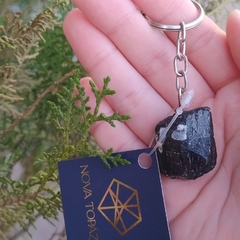 CHAVEIRO PEDRA BRUTA- TURMALIA NEGRA