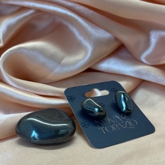 BRINCO PEDRA ROLADA AGARRADINHO- HEMATITA - Nova Topázio