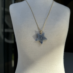PINGENTE ESTRELA C/ STRASS- QUARTZO AZUL