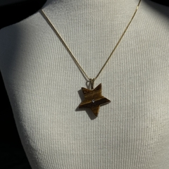 PINGENTE ESTRELA C/ STRASS- OLHO DE TIGRE