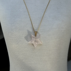 PINGENTE ESTRELA C/ STRASS- QUARTZO ROSA - comprar online