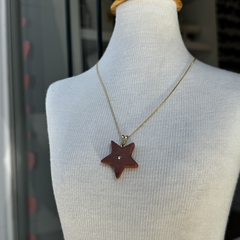 PINGENTE ESTRELA C/ STRASS- PEDRA DO SOL