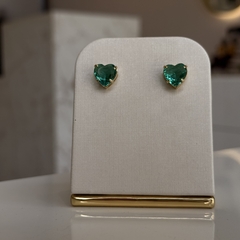 Imagem do BRINCO CORAÇÃO CRAVADO COM ZIRCONIA