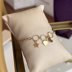 PULSEIRA CIGANINHA E MEDALHA - Nova Topázio