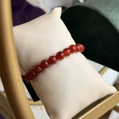 PULSEIRA BOLA 8MM- ÁGATA NATURAL - Nova Topázio