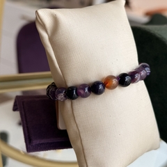 PULSEIRA BOLA 8MM- ÁGATA ROXA - comprar online