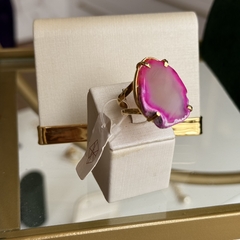 Imagem do ANEL CHAPA DE ÁGATA (OURO)- ROSA