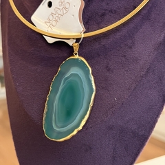 Imagem do PINGENTE CHAPA DE ÁGATA (OURO)- VERDE