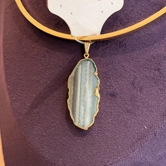 PINGENTE CHAPA DE ÁGATA (OURO)- VERDE - comprar online