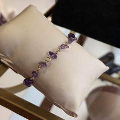 PULSEIRA CASCALHO ARAMADO- AMETISTA - comprar online