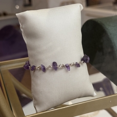 PULSEIRA CASCALHO ARAMADO- AMETISTA - loja online